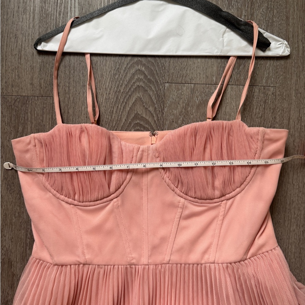 Hutch Amara Corset Pleated Tulle Fit & Flare Midi Dress - Picture 5 of 5